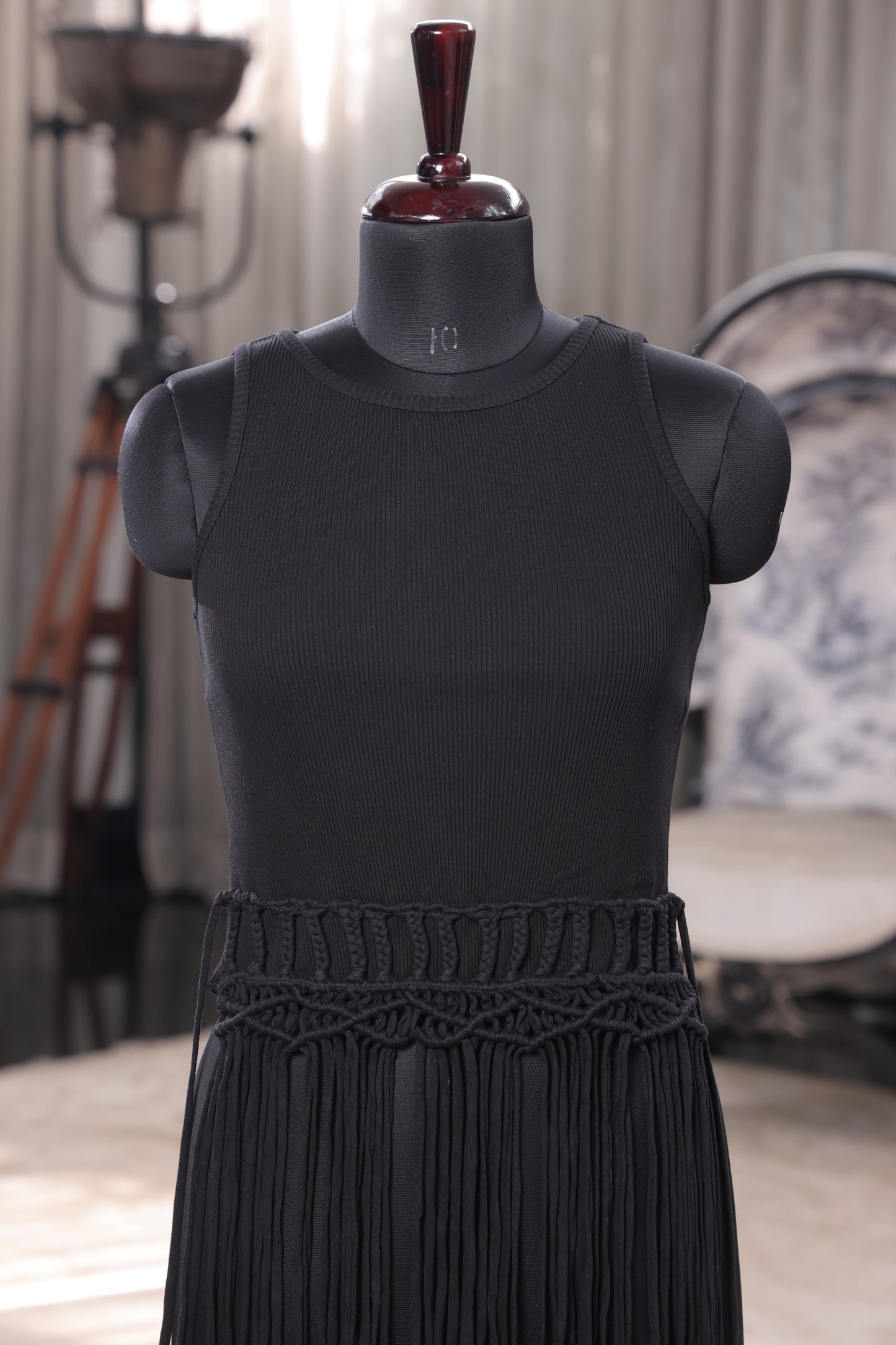 Black Cascade Top