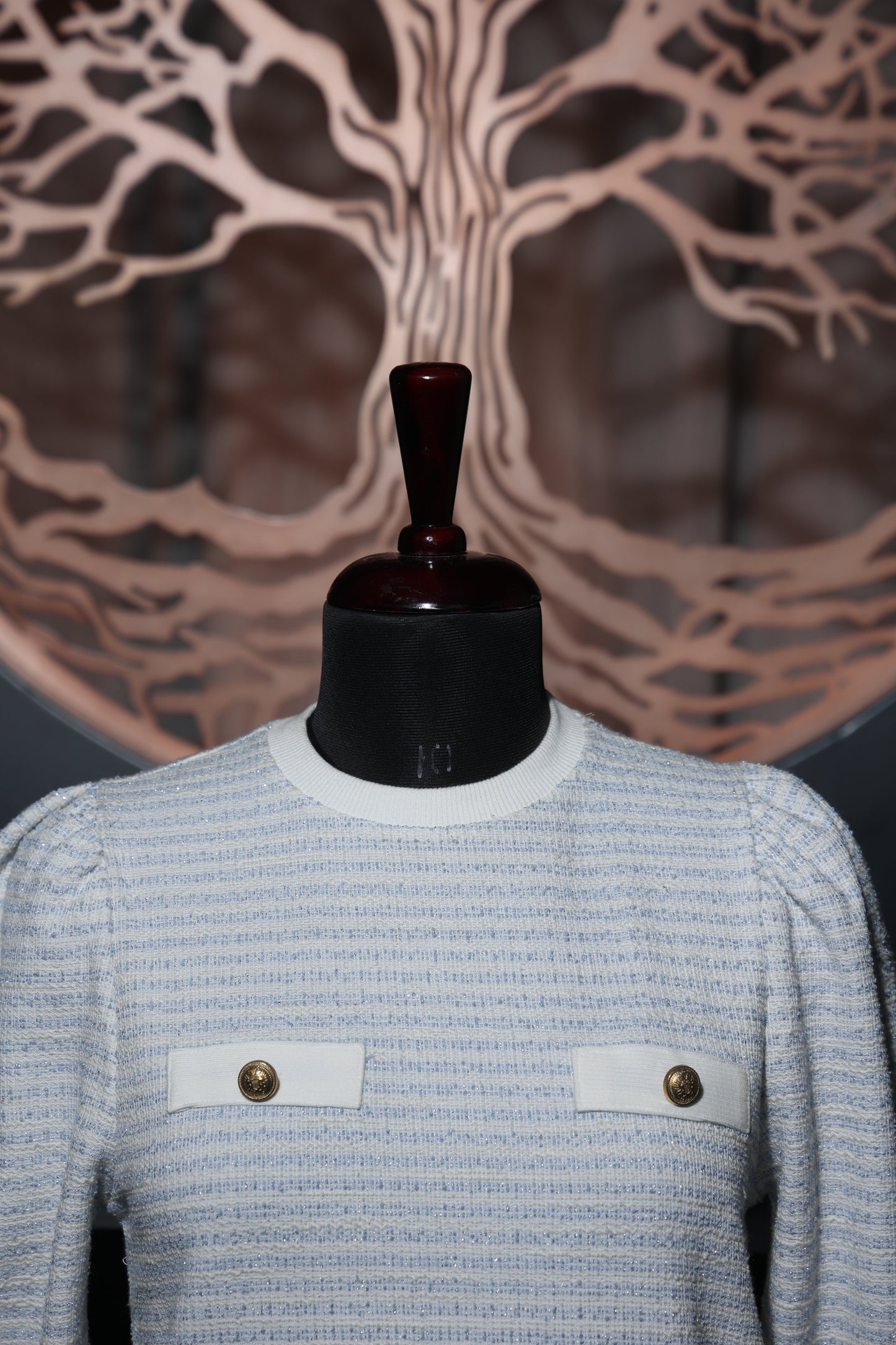 Blue Herringbone Top