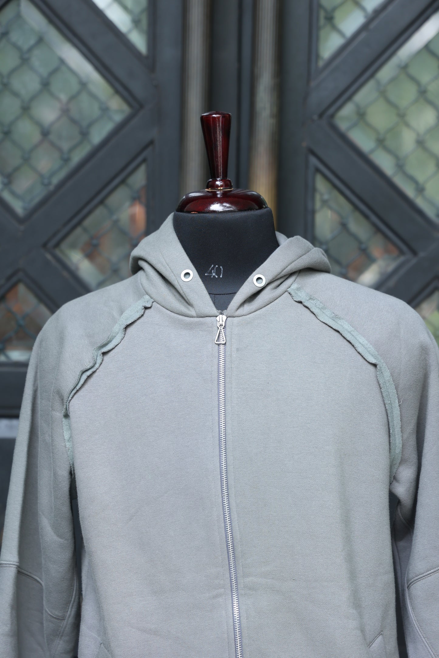 Raw-Edge Mist Hoodie
