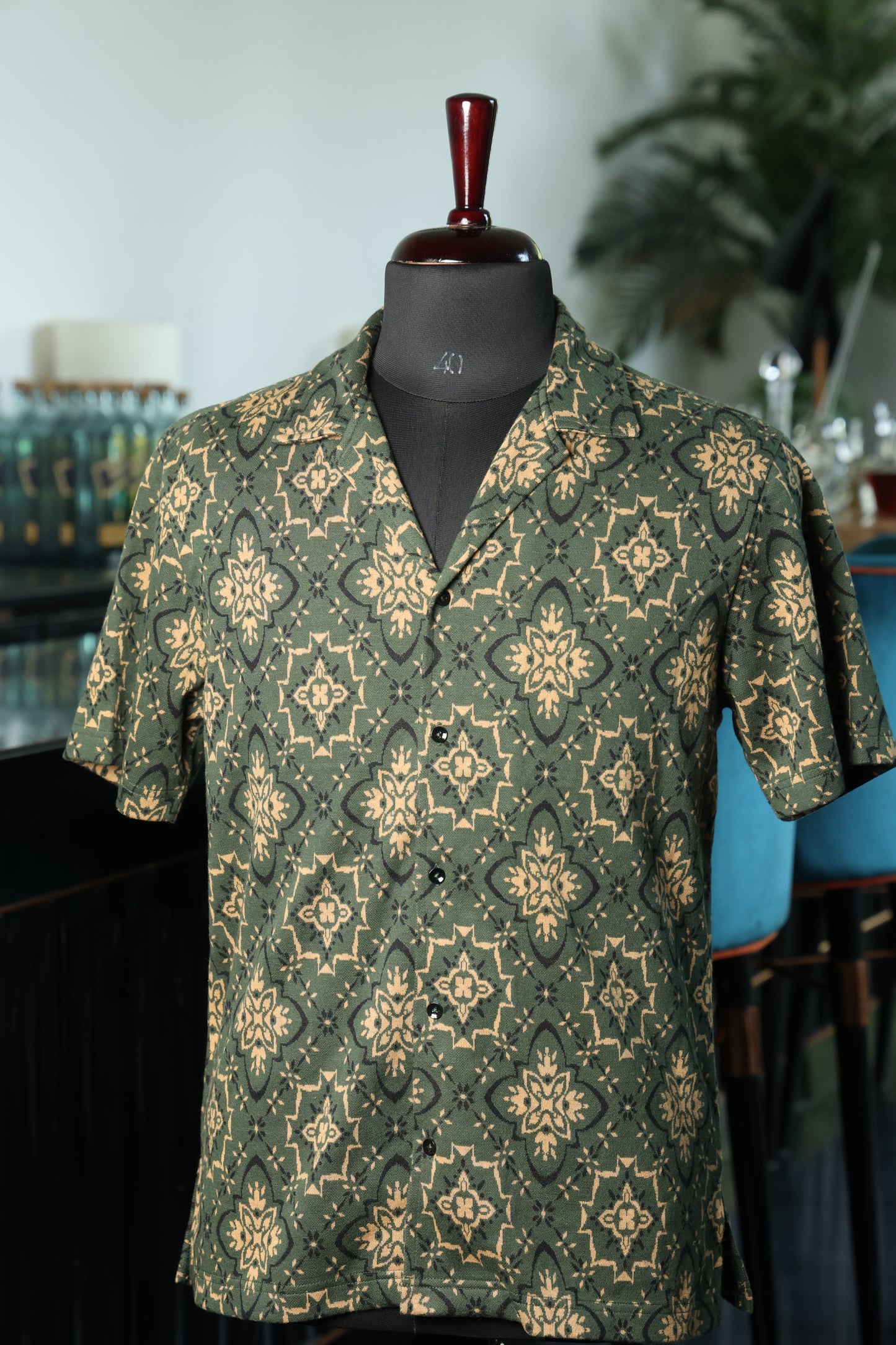 Geometric Floral Camp Shirt