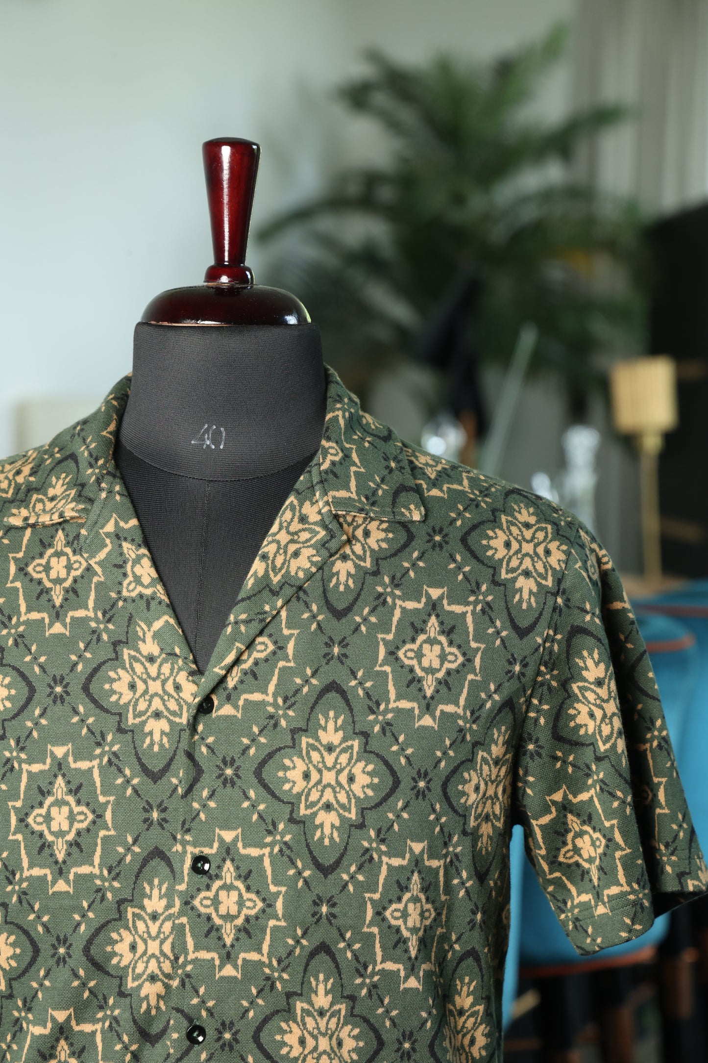 Geometric Floral Camp Shirt