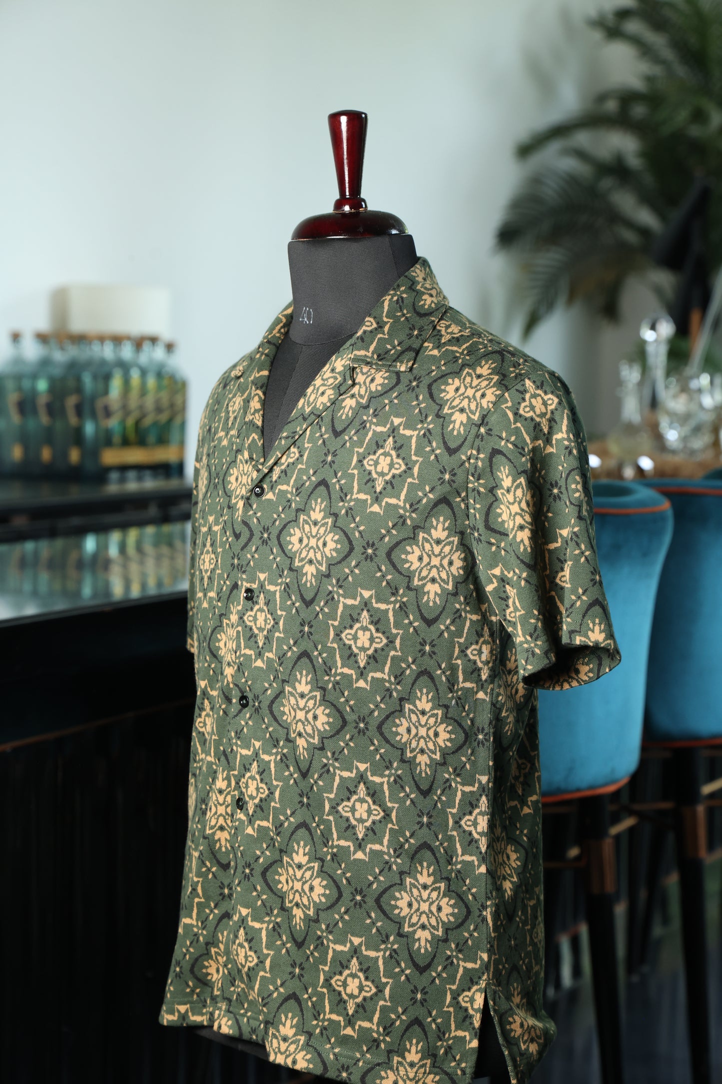 Geometric Floral Camp Shirt