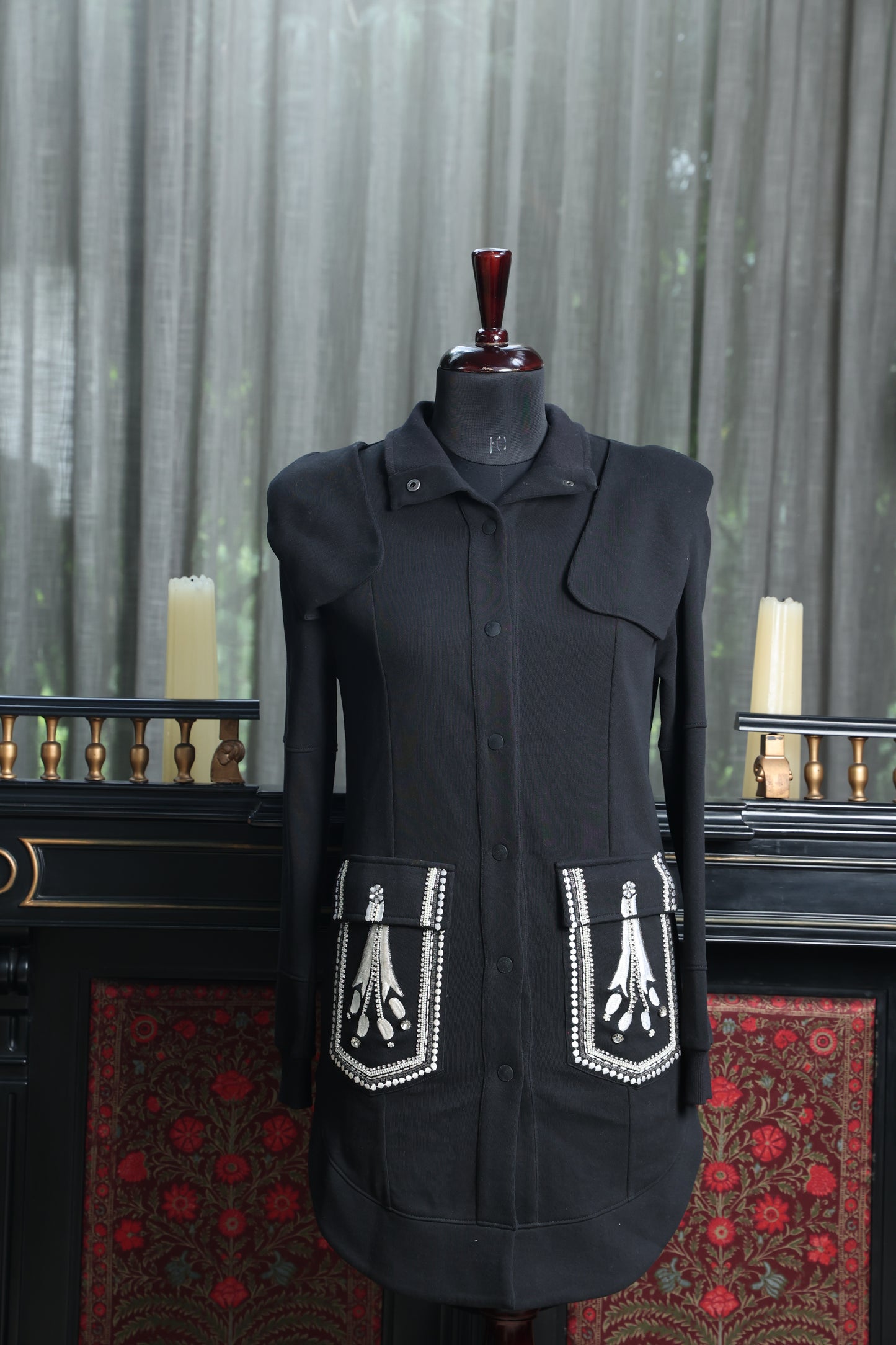 Embellished Noir Coat