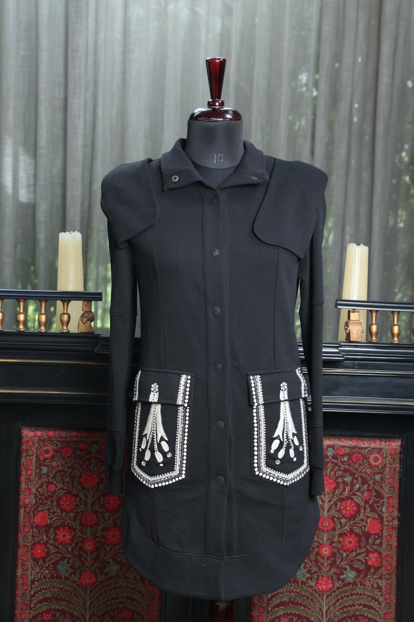 Embellished Noir Coat