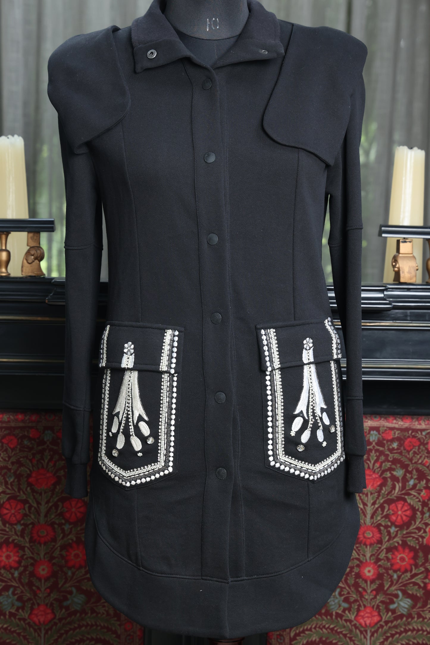 Embellished Noir Coat