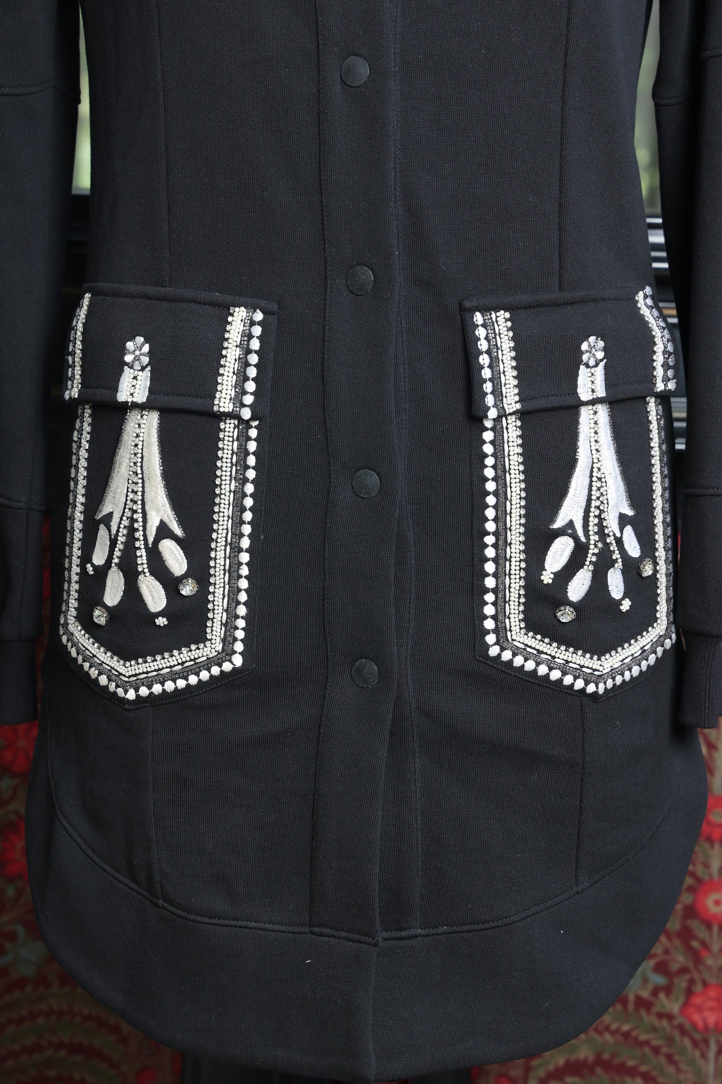 Embellished Noir Coat