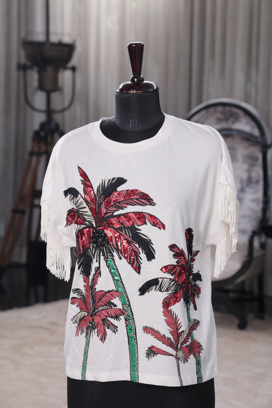Crimson Palm Tee
