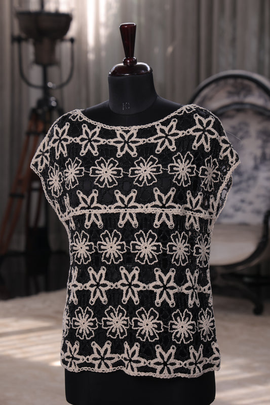 Ebony & Ivory Crochet Top