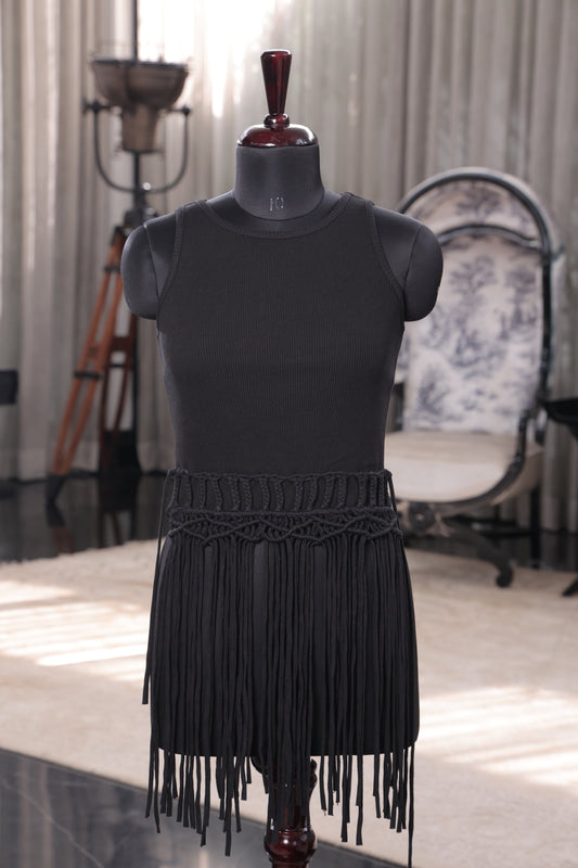 Black Cascade Top