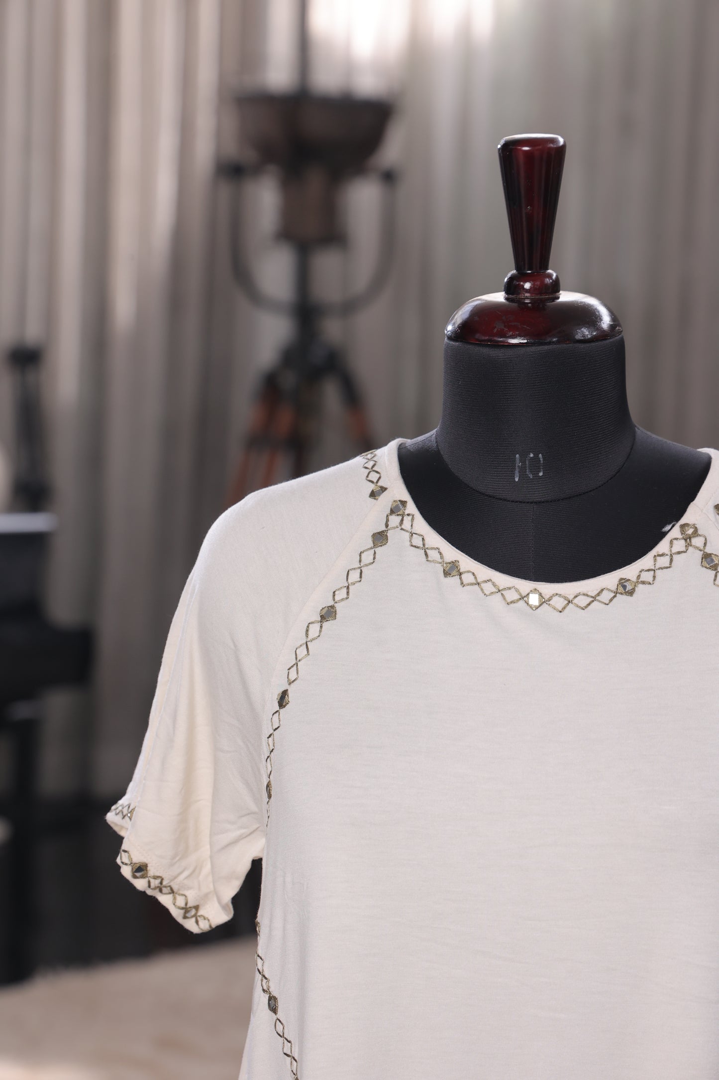 Sandscript Embroidered Top
