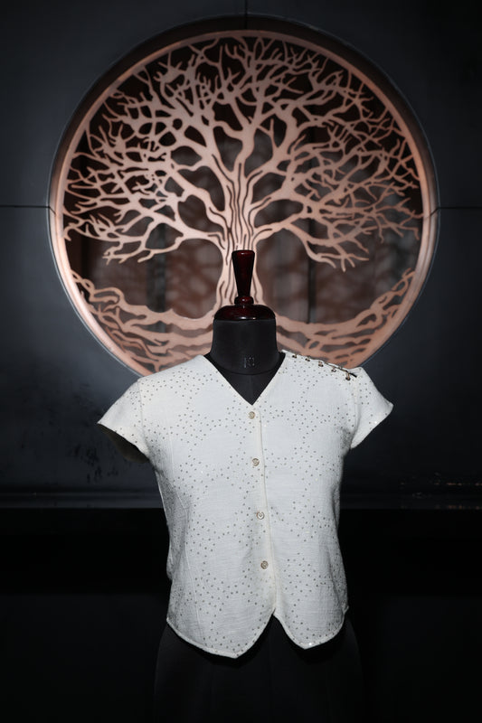 Studded Button-Up Top