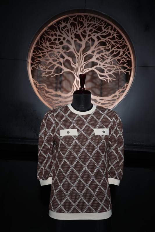 Crisp Checkered Brown Top