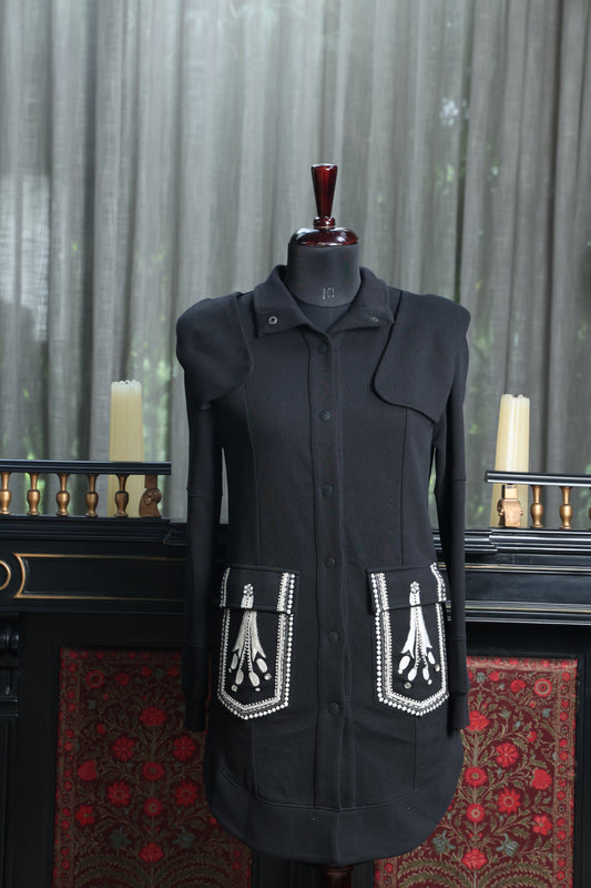 Embellished Noir Coat